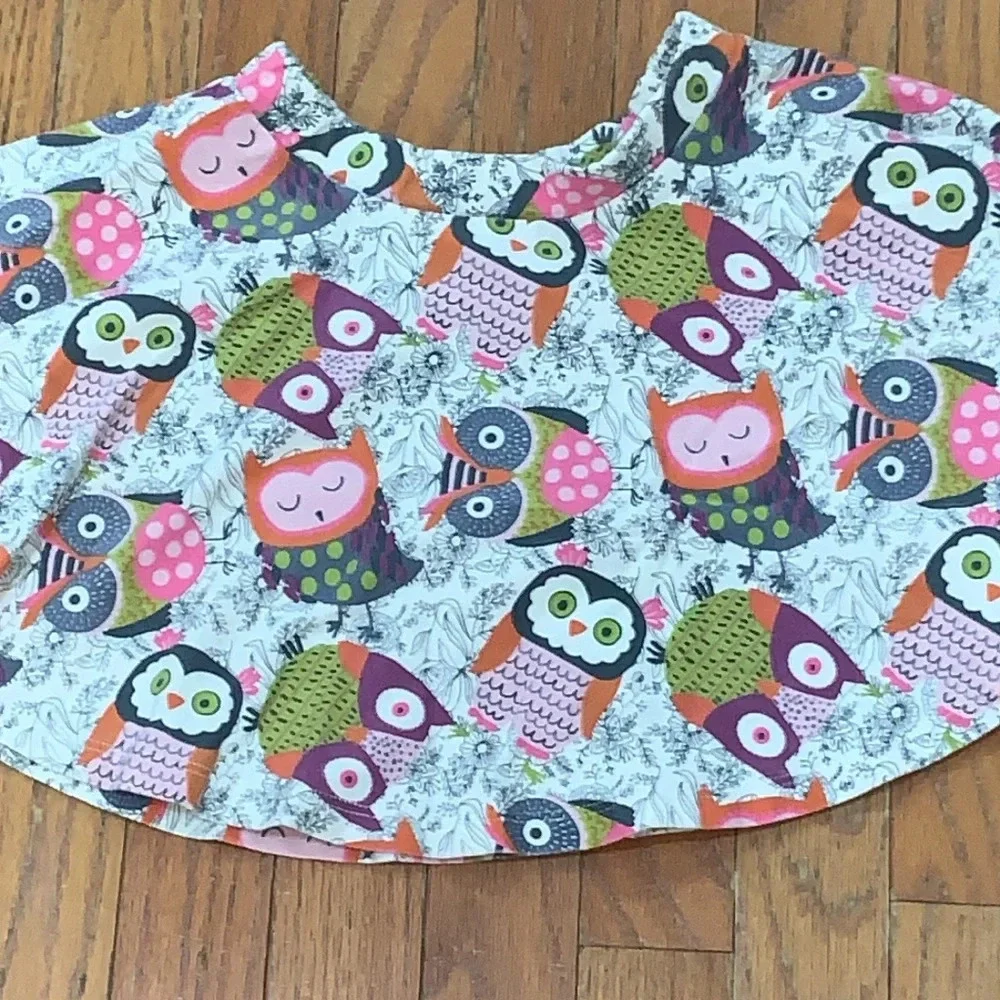 Lemon Loves Lime Girls Owl Print Cotton Skirt‎ White 5 Years